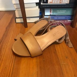 Jcrew sandals w/ wedge heel, beige / tan, size 7.5